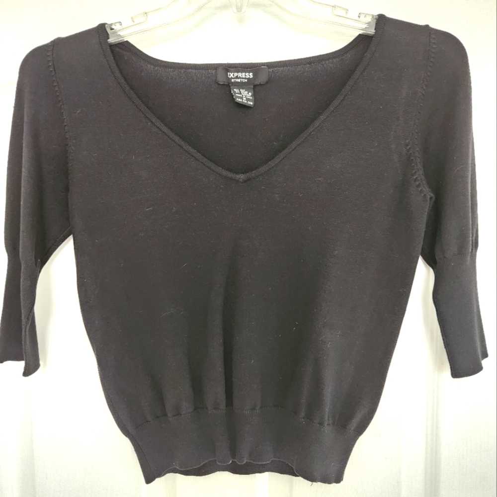 Express Black V- Neck Sweater
